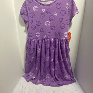 Purple Smiley Face Kids Dress